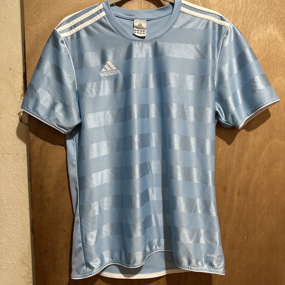 Adidas Blue/ White Stripes Shirt, Size M